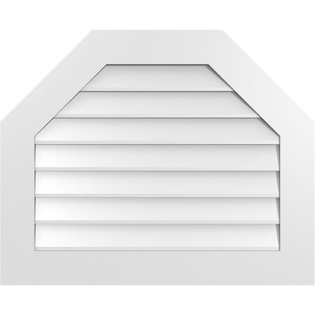 Ekena Millwork Octagonal Top Surface Mount PVC Gable Vent w/ 3-1/2"W x 1"P Standard Frame, 32"W x 26"H GVPOT32X2601SN